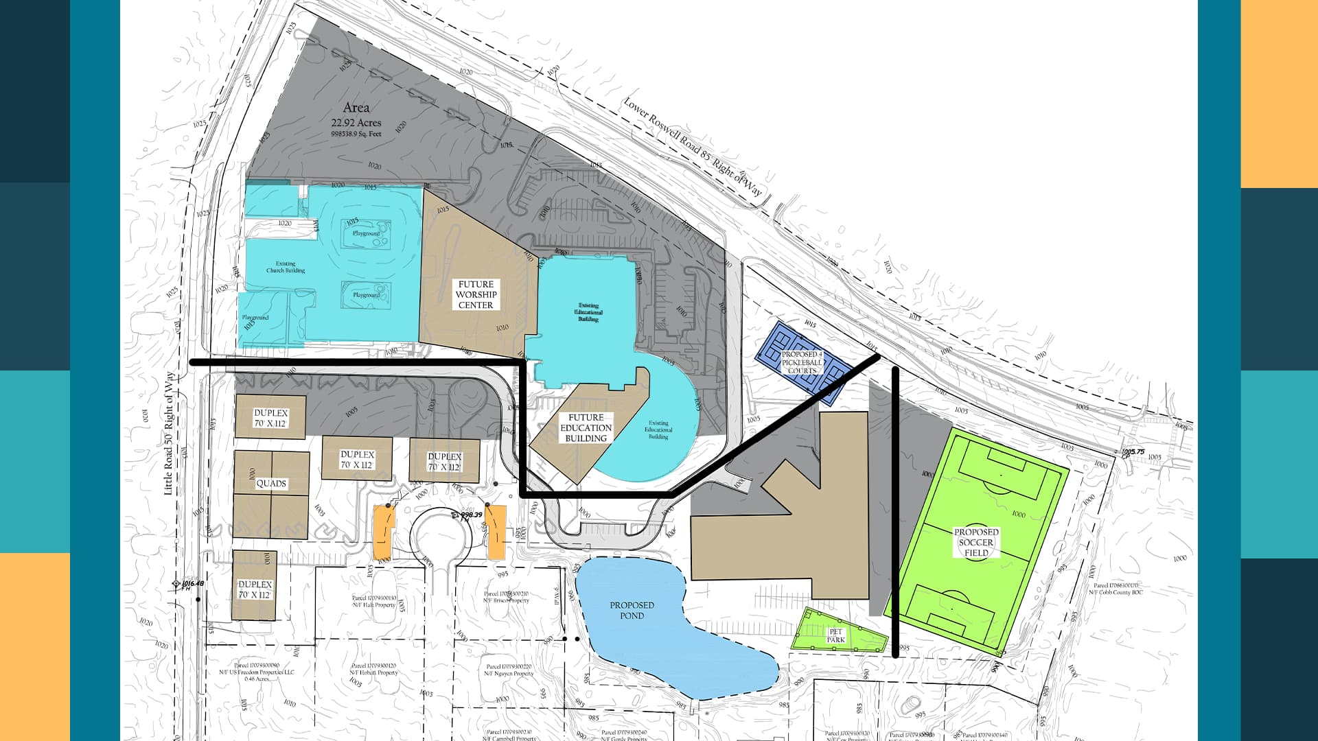 Full Campus Overview — 22.92 Acres