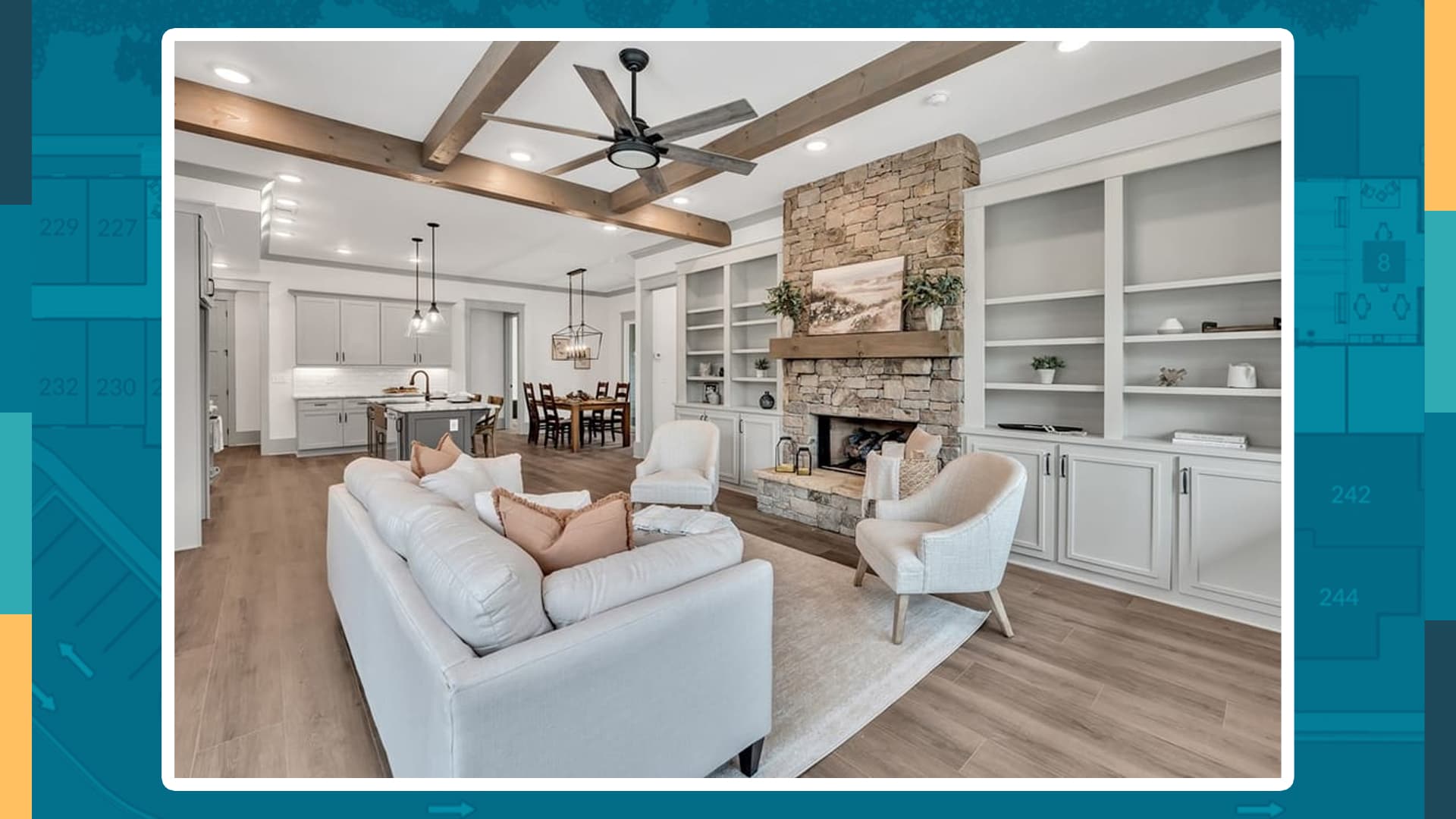 Open-Concept Living & Kitchen