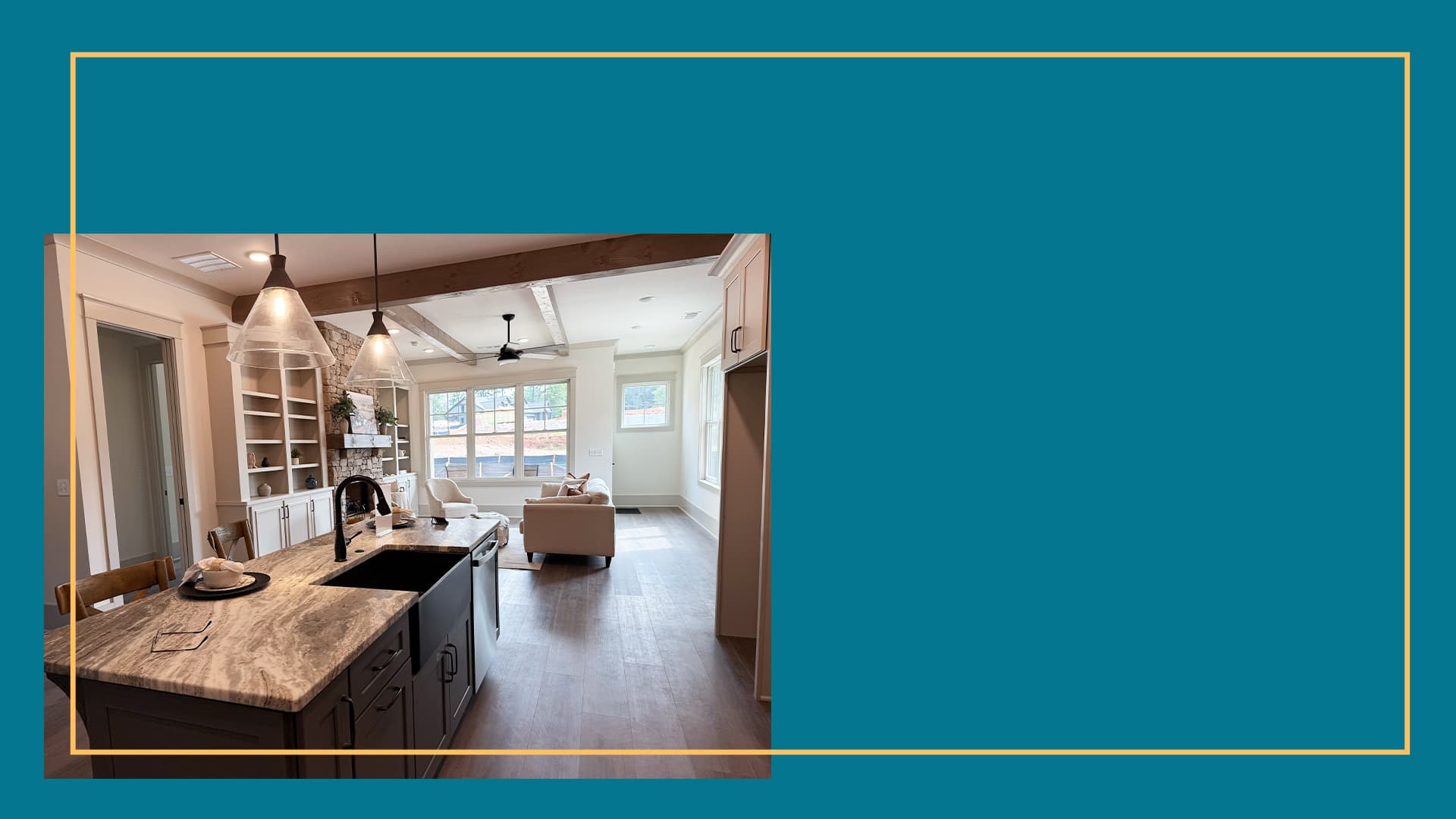 Kitchen with Granite Island