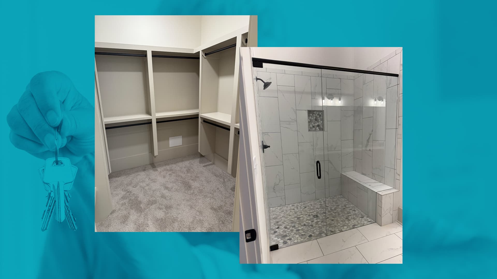 Custom Closet & Marble Shower