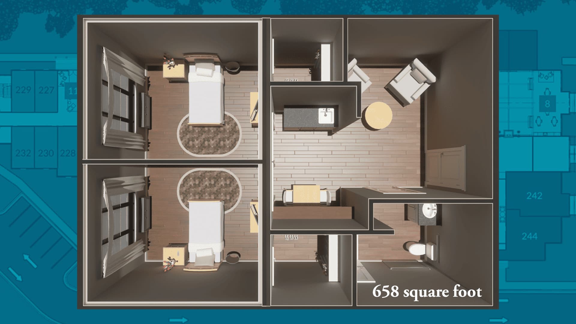 Studio Suite — 326 to 425 sq ft